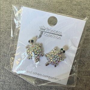 Turtle Earrings - Silver and Multicolor